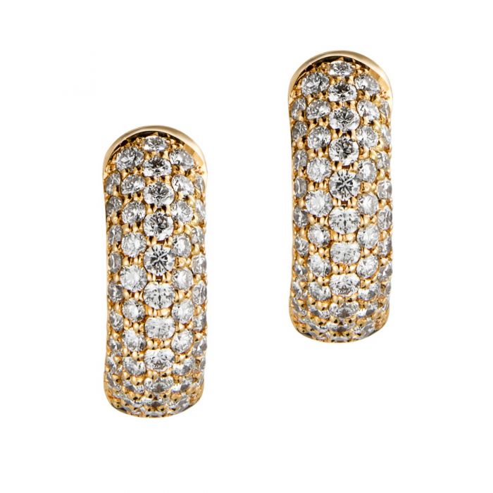 Pendientes de aro de oro rosa con diamantes Chocron Joyeros Chocron Joyeros