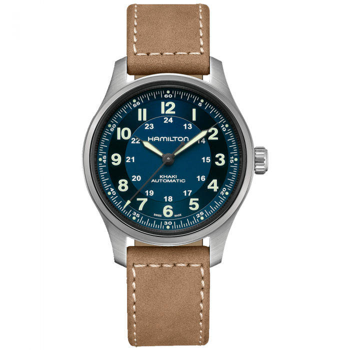 Hamilton Khaki Field Titanium 42mm Esfera Azul Auto Chocr n Joyeros