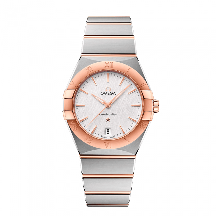 OMEGA Constellation 36mm Acero oro Sedna Cuarzo Esfera Plata