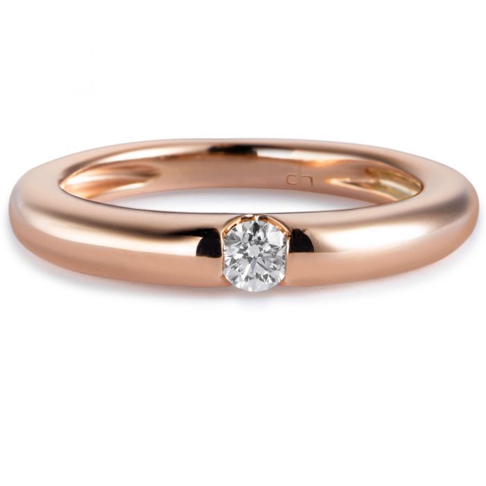 Solitario oro rosa diamante 2025