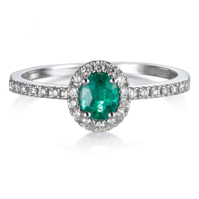 anillo oro blanco esmeralda diamantes Chocron Joyeros Chocron Joyeros
