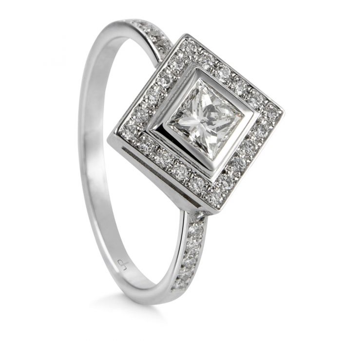 Anillo de compromiso de oro blanco con diamante deals
