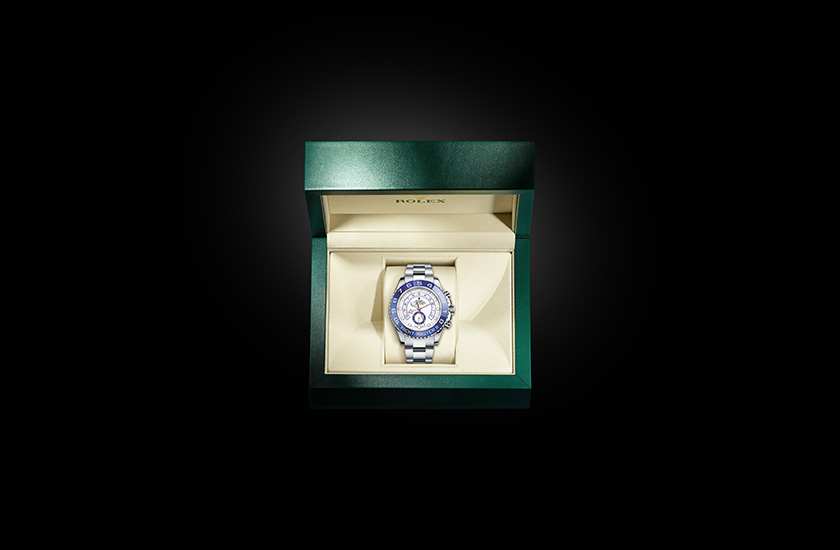 Estuche reloj Rolex Yacht-Master II de acero Oystersteel y esfera blanca Chocrón Joyeros