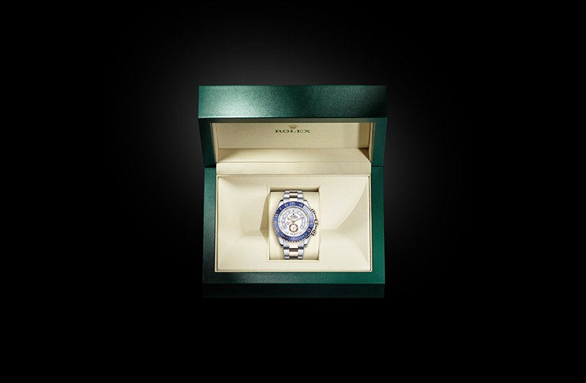 Estuche reloj Rolex Yacht-Master II de acero Oystersteel y oro Everose y esfera blanca Chocrón Joyeros